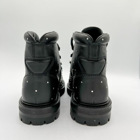 Valentino Garavani Black Rockstud Ankle Hiking Boots - Picture 7 of 12